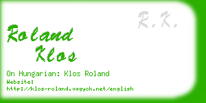 roland klos business card